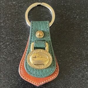 Dooney & Bourke Green and Brown Leather Keychain